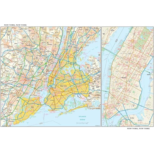 Amazon.com : New York, New York Wall Map, Large - 43.5